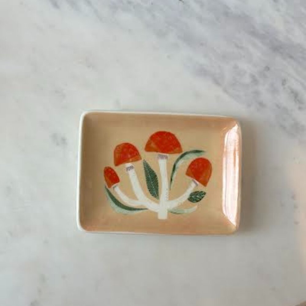 Creative Co-op - Stoneware Dish with Mushrooms- NWT